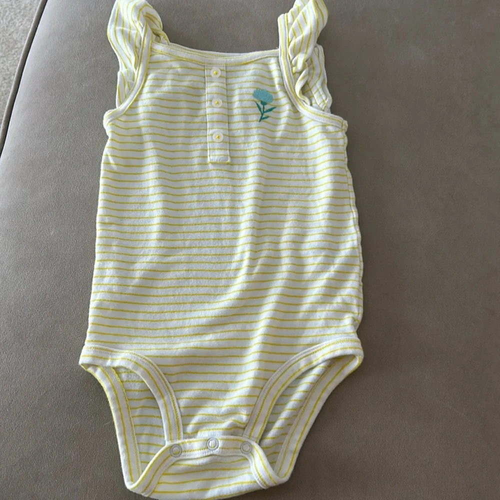 Girls 24 month stripe flower one piece romper